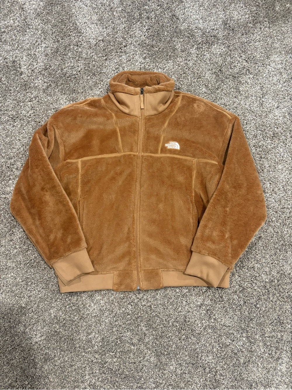 The North Face Camel Brown Plush Full-Zip Fleece Jacket